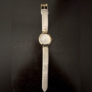 Nine West Watch Womens Gold Tone Stainless Steel Classic Beige